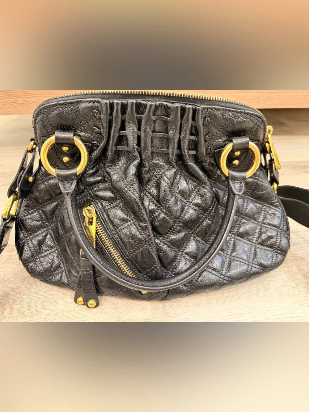 Vintage Marc Jacob’s Black Quilted Leather Top-Handle Women's Bag